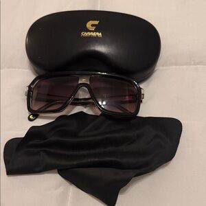 Carrera Men’s Black Frame Sunglasses with Dark Smoke Lenses